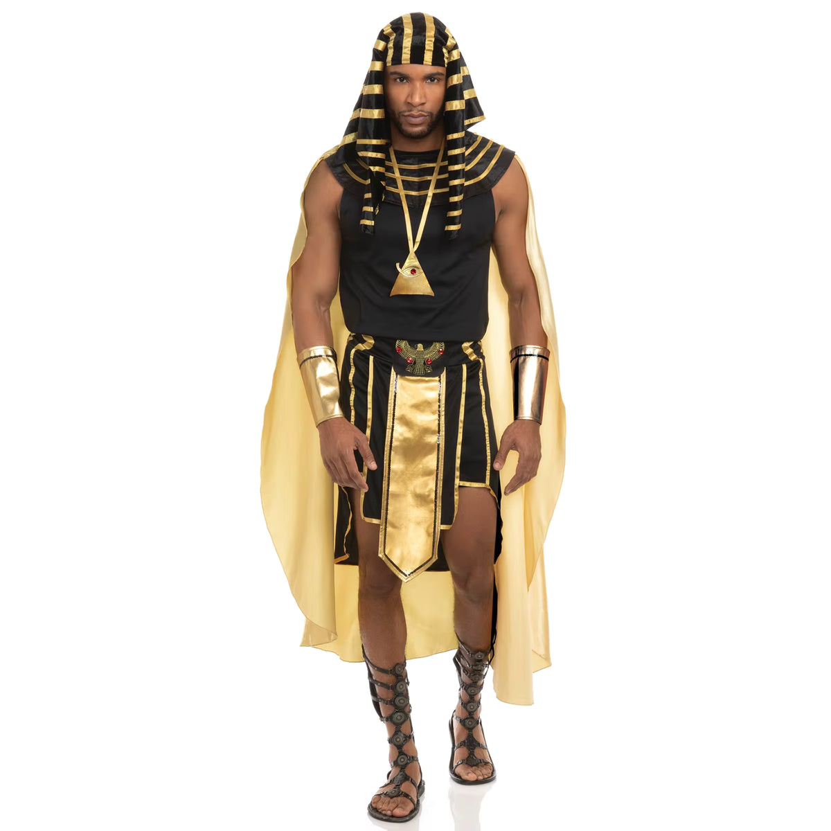 Men's Costume Set Egyptian Pharaoh Style 7-Piece King Tut Cosplay Outfit 6