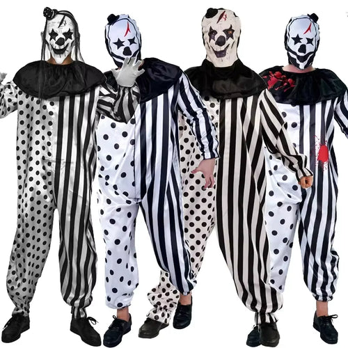 Men's Horror Clown Costume Jumpsuit for Halloween 0