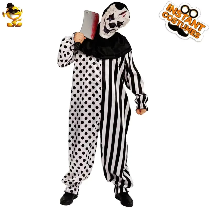 Men's Horror Clown Costume Jumpsuit for Halloween 1