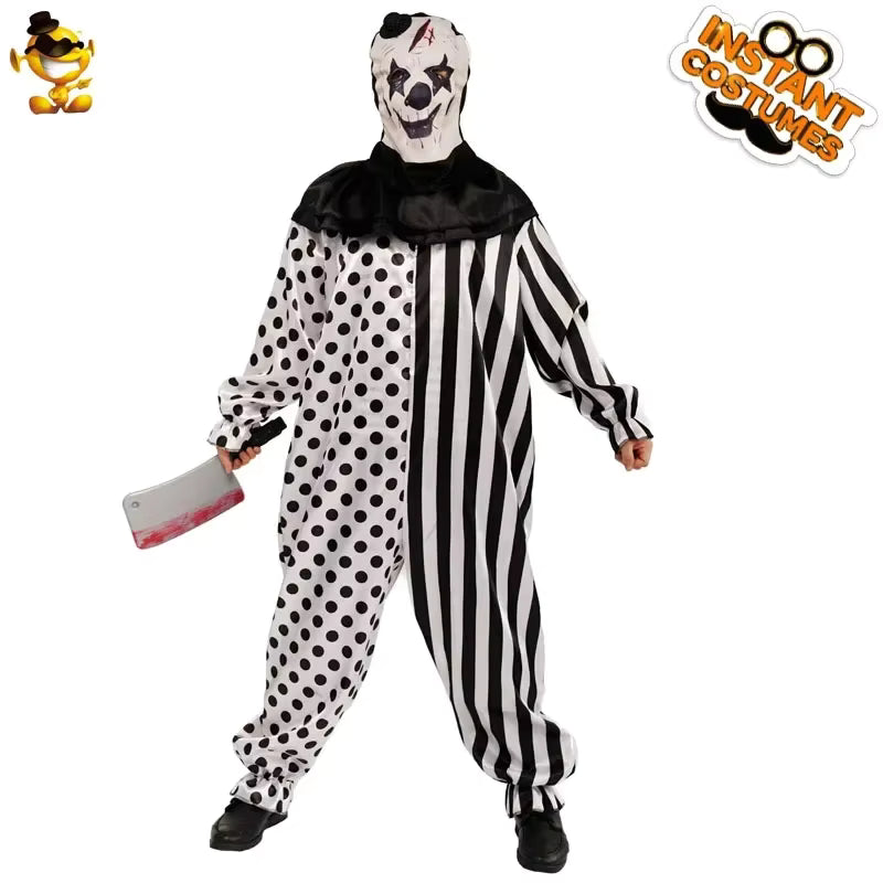 Men's Horror Clown Costume Jumpsuit for Halloween 2