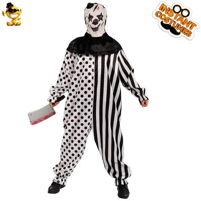 Men's Horror Clown Costume Jumpsuit for Halloween 2