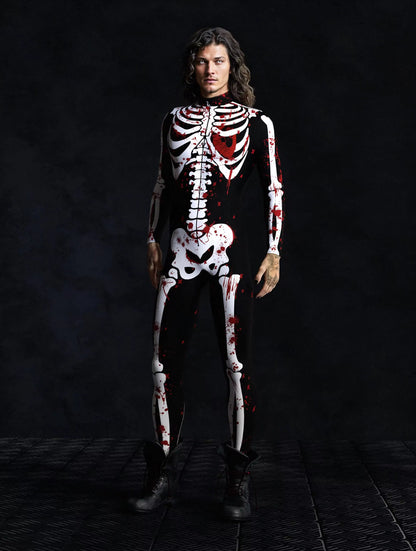 Men's Jumpsuit Skeleton Pattern Steampunk Style 0