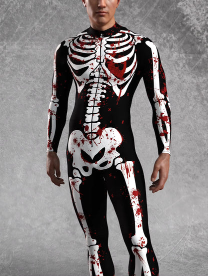 Men's Jumpsuit Skeleton Pattern Steampunk Style 3