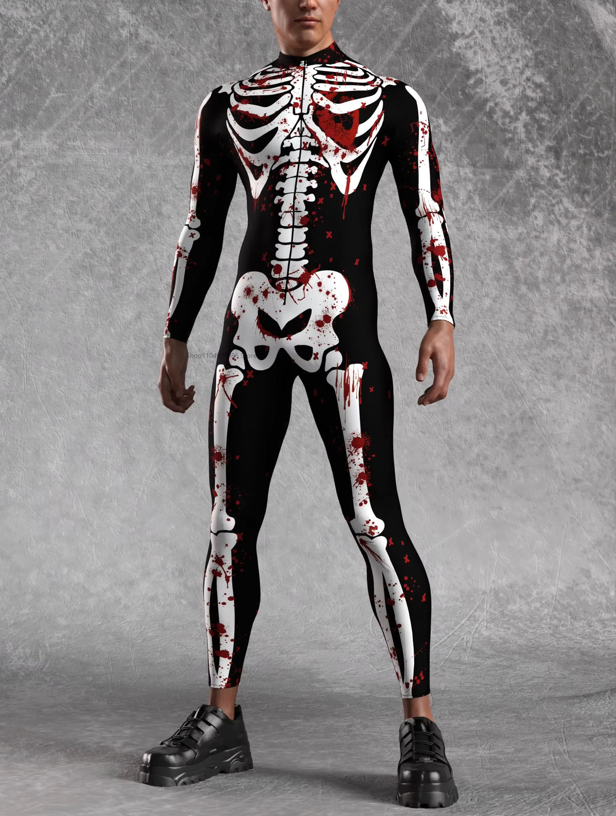 Men's Jumpsuit Skeleton Pattern Steampunk Style 5