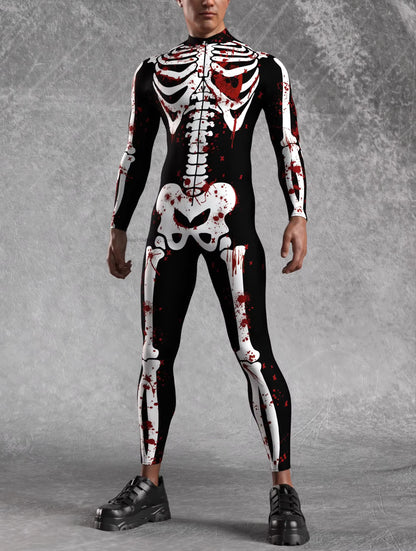 Men's Jumpsuit Skeleton Pattern Steampunk Style 5