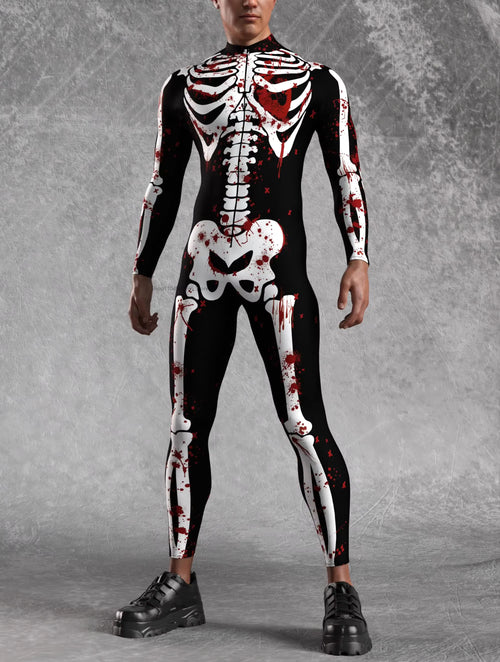 Men's Jumpsuit Skeleton Pattern Steampunk Style 5
