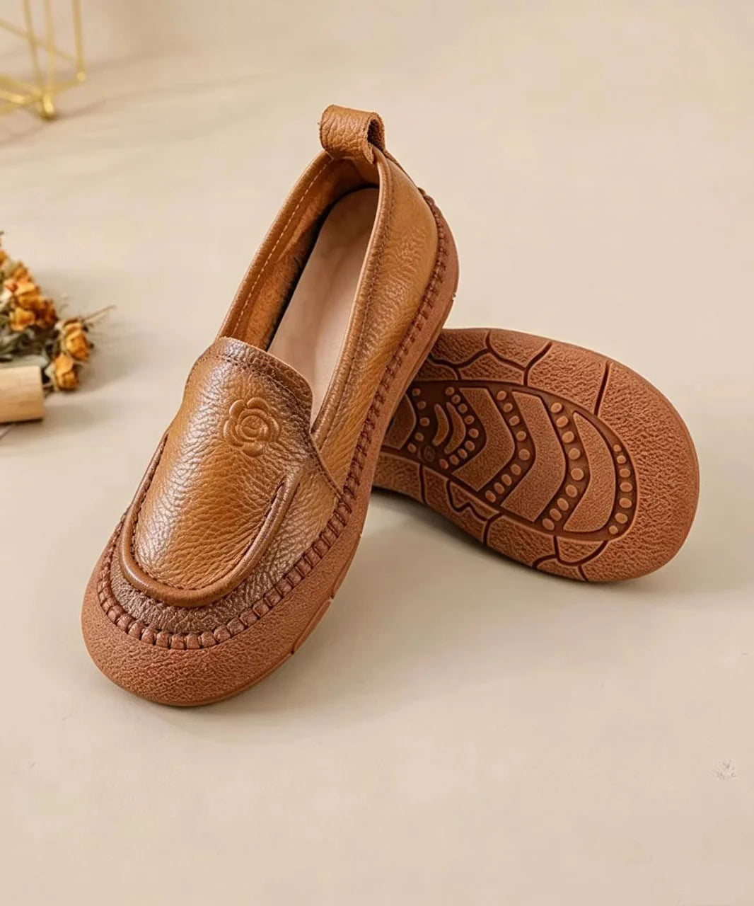 Men's Loafers Embossed Floral Casual Style 2