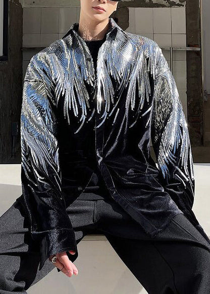 Men's Oversized Coat with Sequined Detail for Fall 1