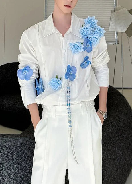 Men's Oversized Floral Shirt Casual Fall Style 1