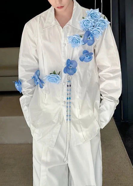 Men's Oversized Floral Shirt Casual Fall Style 2