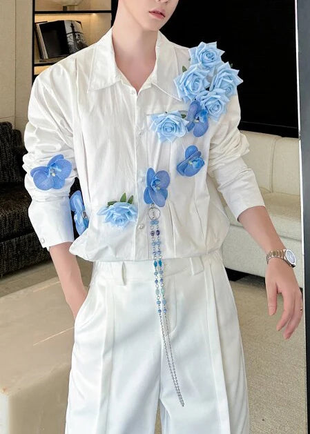 Men's Oversized Floral Shirt Casual Fall Style 3