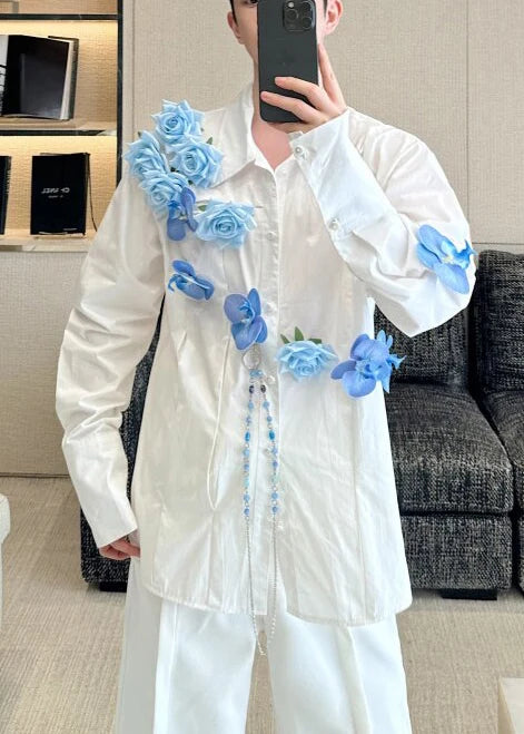 Men's Oversized Floral Shirt Casual Fall Style 4