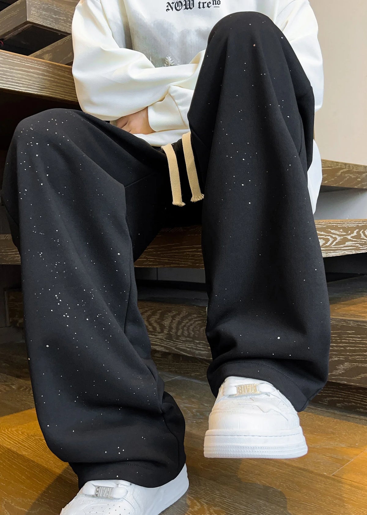 Men's Oversized Pants Elastic Waist Casual 0
