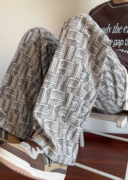 Men's Oversized Plaid Pants Casual Fall Style 0
