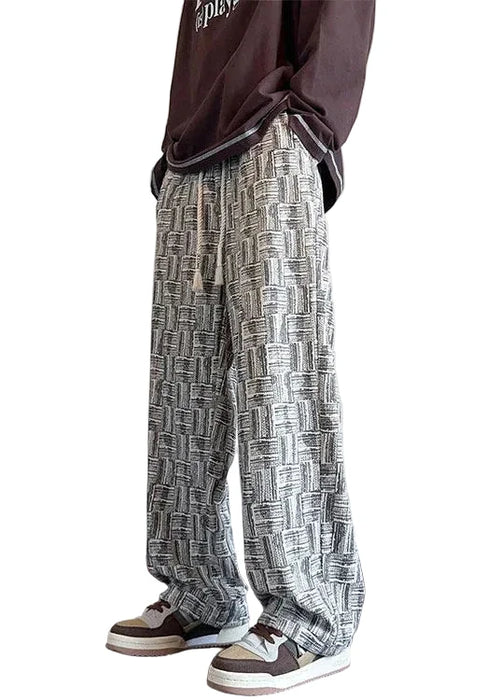 Men's Oversized Plaid Pants Casual Fall Style 1