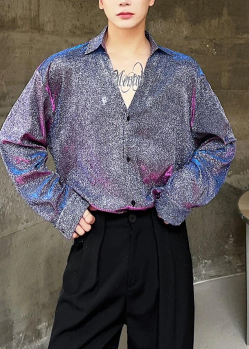Men's Oversized Print Workwear Shirt Casual Fall Style 1