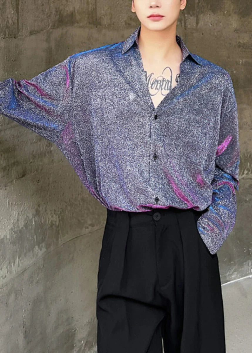 Men's Oversized Print Workwear Shirt Casual Fall Style 2