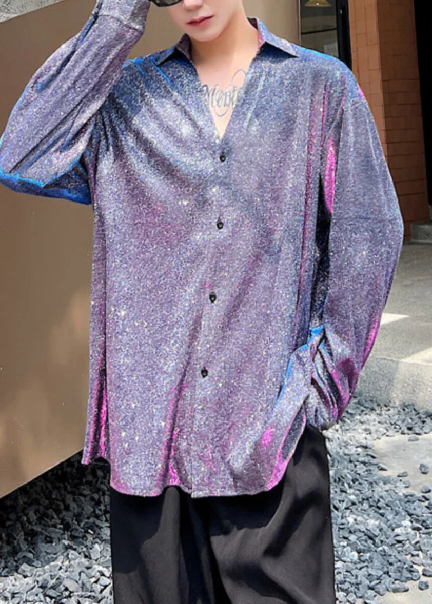 Men's Oversized Print Workwear Shirt Casual Fall Style 3