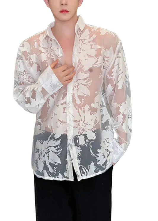 Men's Oversized Shirt with Distinctive Print for Summer Style 0