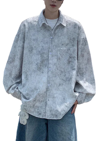 Men's Oversized Tie Dye Shirt Casual Untucked Style 1