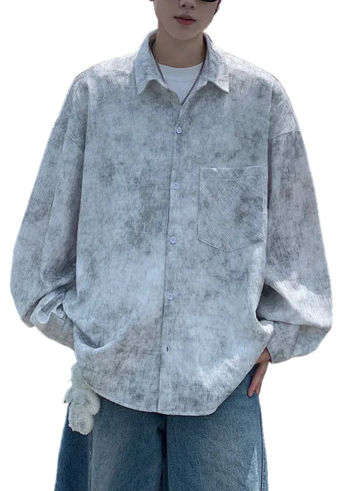 Men's Oversized Tie Dye Shirt Casual Untucked Style 1