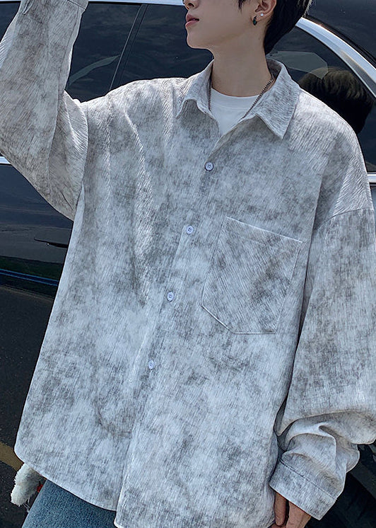Men's Oversized Tie Dye Shirt Casual Untucked Style 2