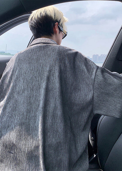Men's Oversized Wrinkled Shirt Casual Fall Style 3