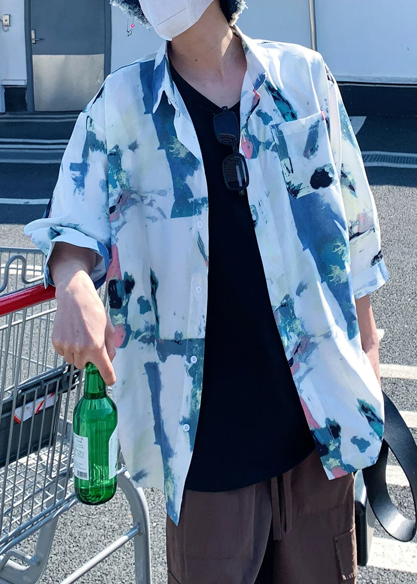 Men's Shirt Oversized Bold Print Casual Fall Style 1