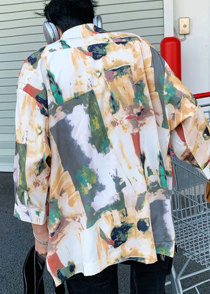 Men's Shirt Oversized Bold Print Casual Fall Style 4