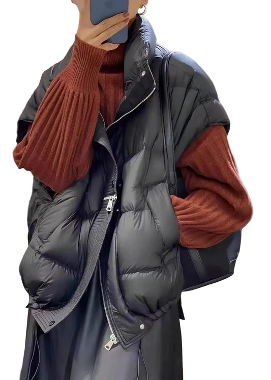 Men's Vest Zip-Up with Drawstring Casual Winter Style 0