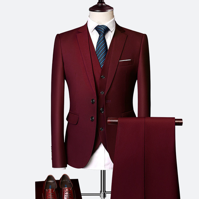 Men's 3-Piece Suit with Vests and Trousers for Wedding and Formal Occasions