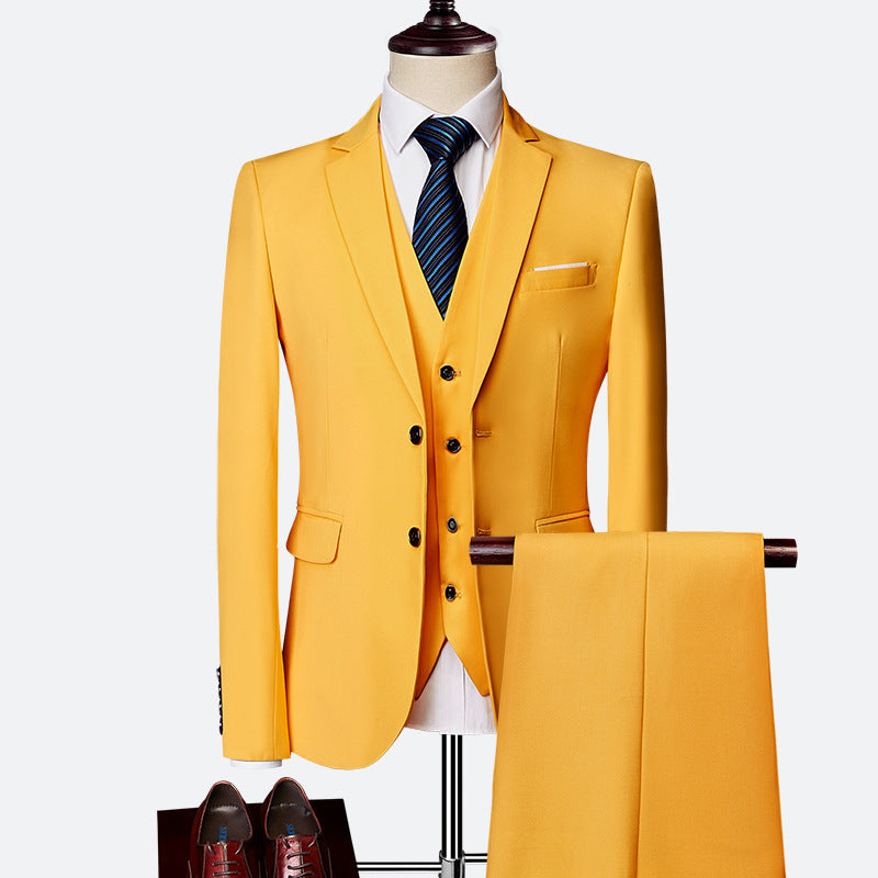 Men's 3-Piece Suit with Vests and Trousers for Wedding and Formal Occasions