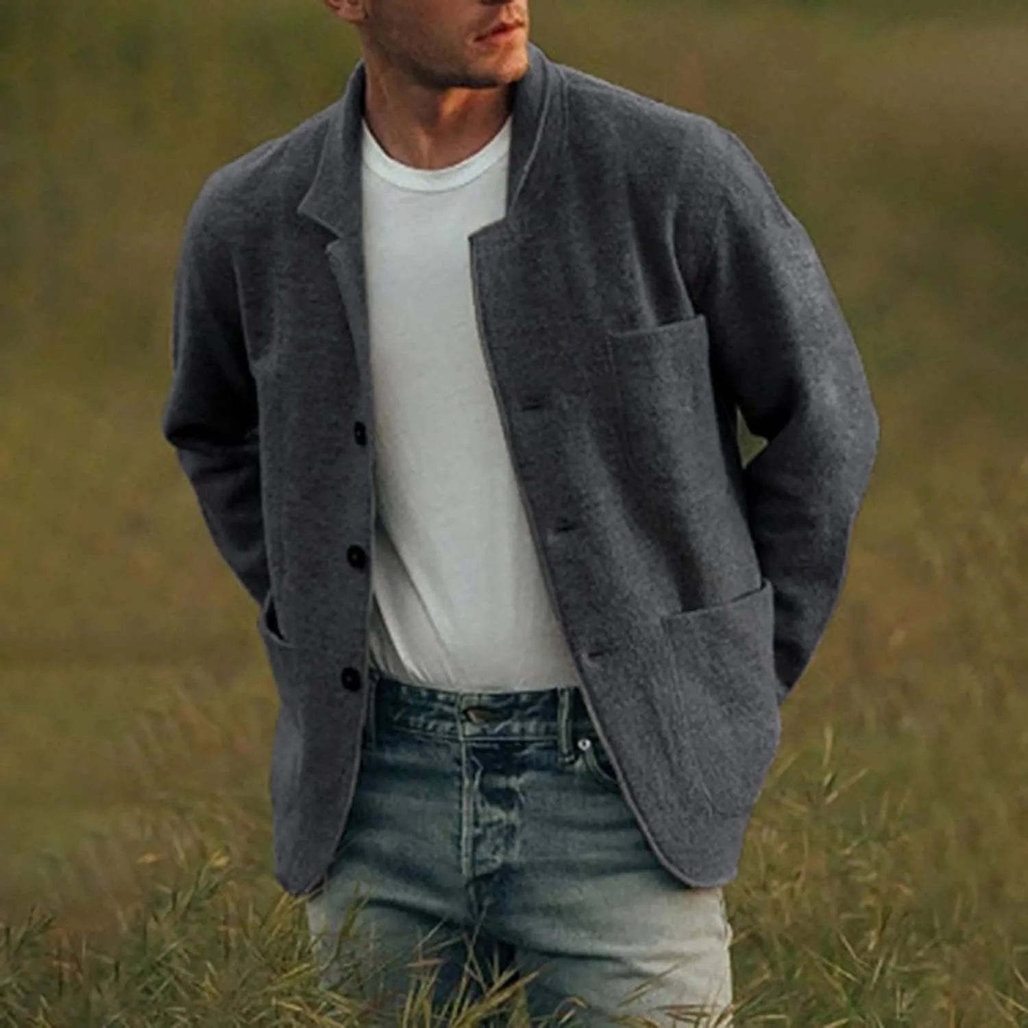 Men's Blazer Casual Breathable Polyester Style