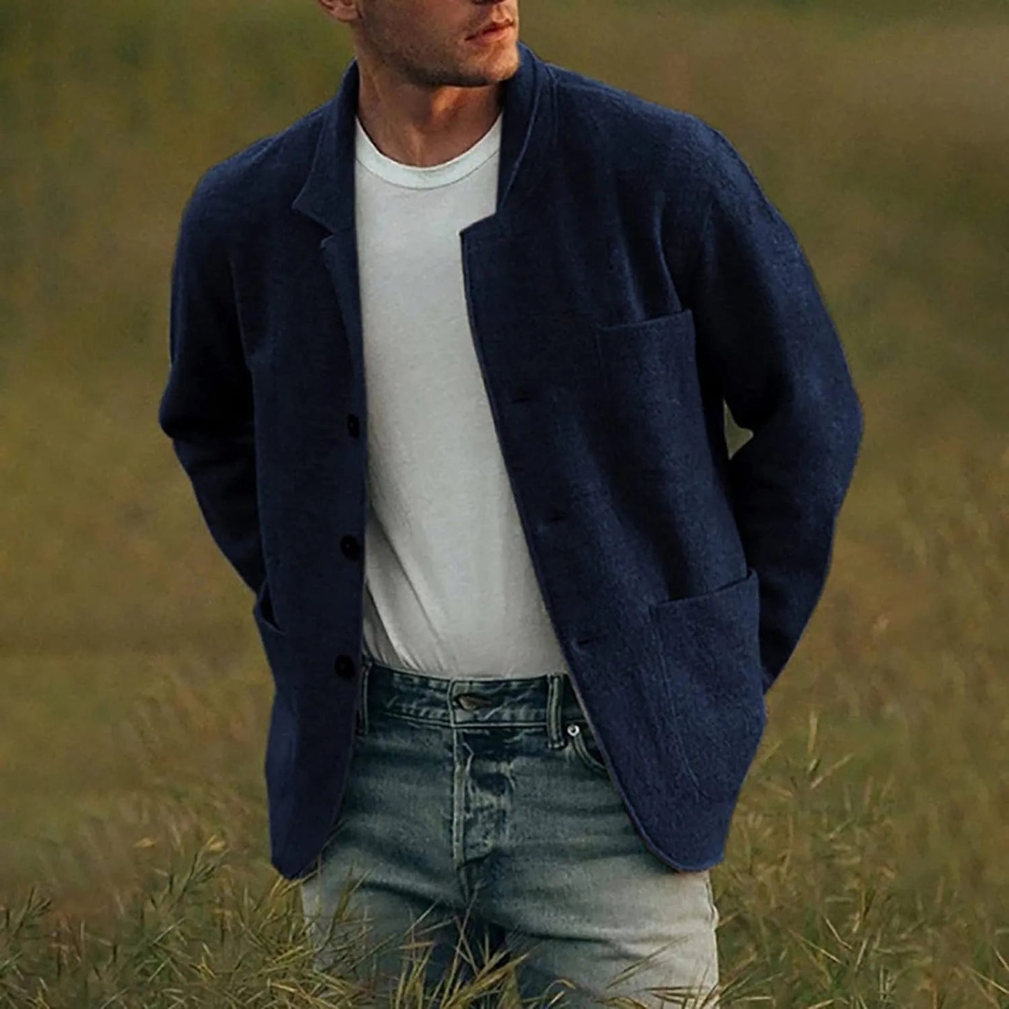 Men's Blazer Casual Breathable Polyester Style