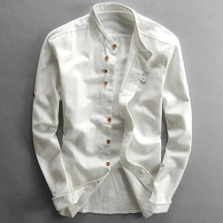 Men's Blouse Japanese Style Elegant Fit Cotton