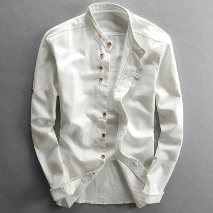 Men's Blouse Japanese Style Elegant Fit Cotton