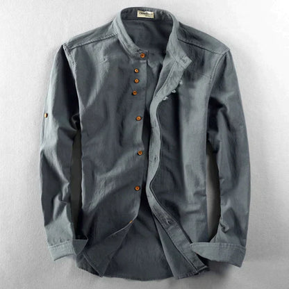 Men's Blouse Japanese Style Elegant Fit Cotton