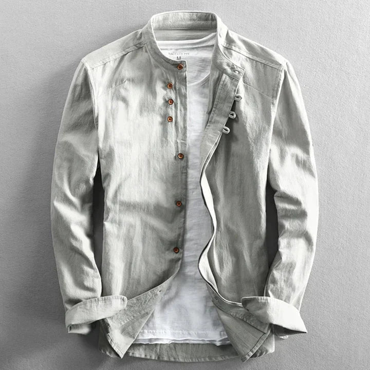 Men's Blouse Japanese Style Elegant Fit Cotton