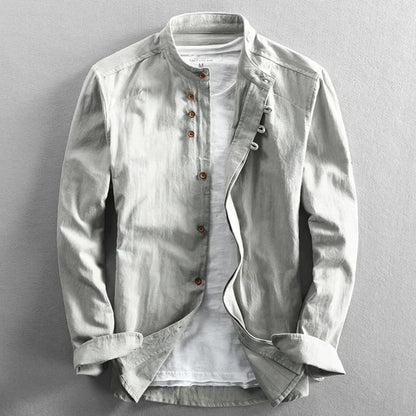 Men's Blouse Japanese Style Elegant Fit Cotton