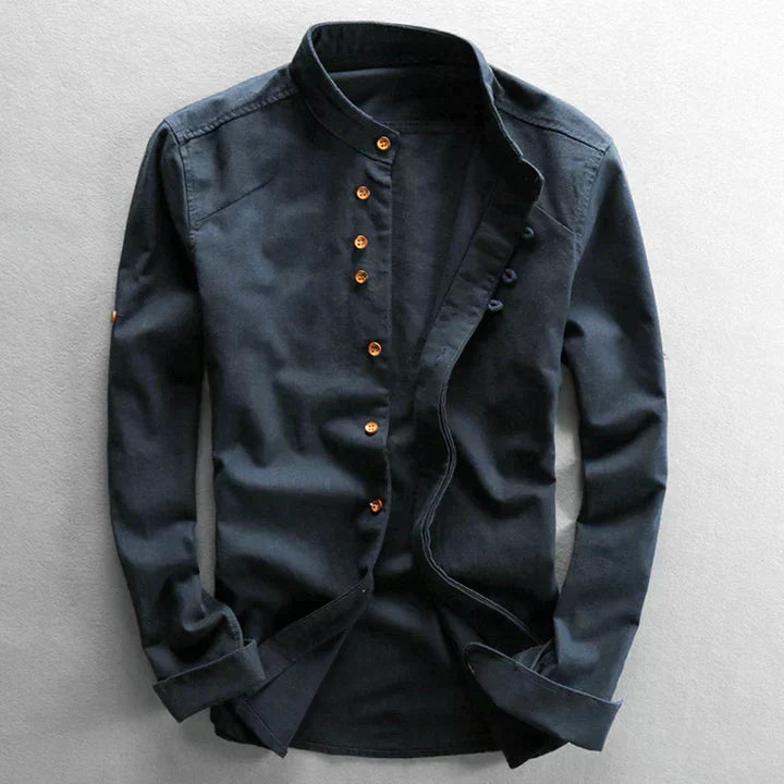 Men's Blouse Japanese Style Elegant Fit Cotton