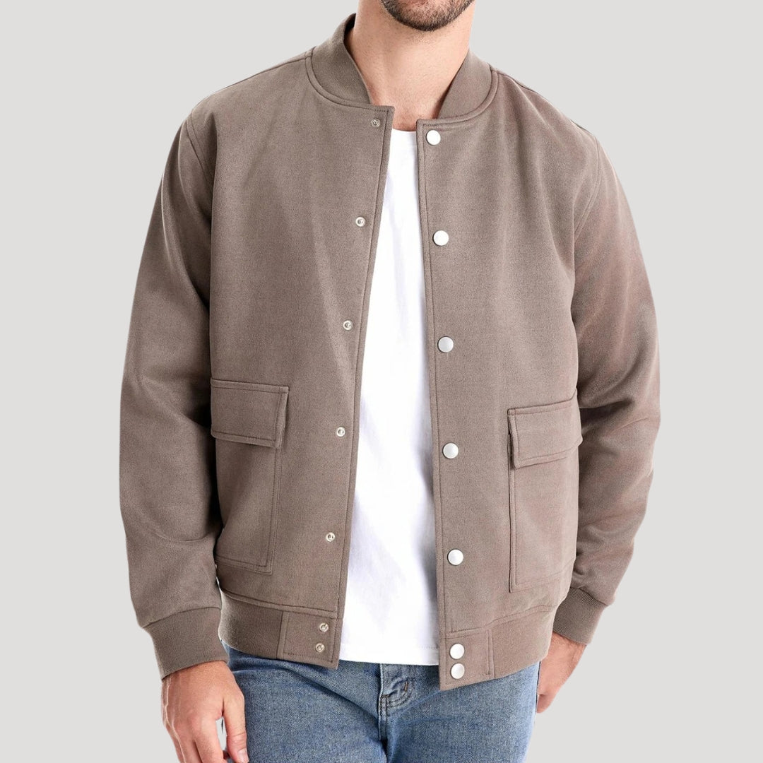 Men's Bomber Jacket Sporty Style With Practical Side Pockets