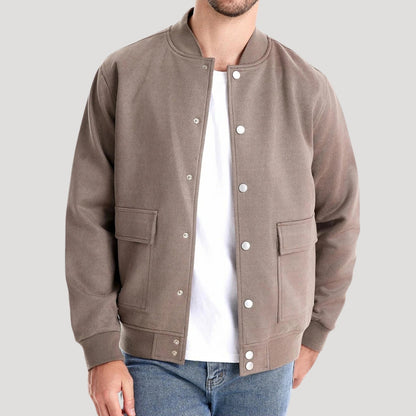 Men's Bomber Jacket Sporty Style With Practical Side Pockets