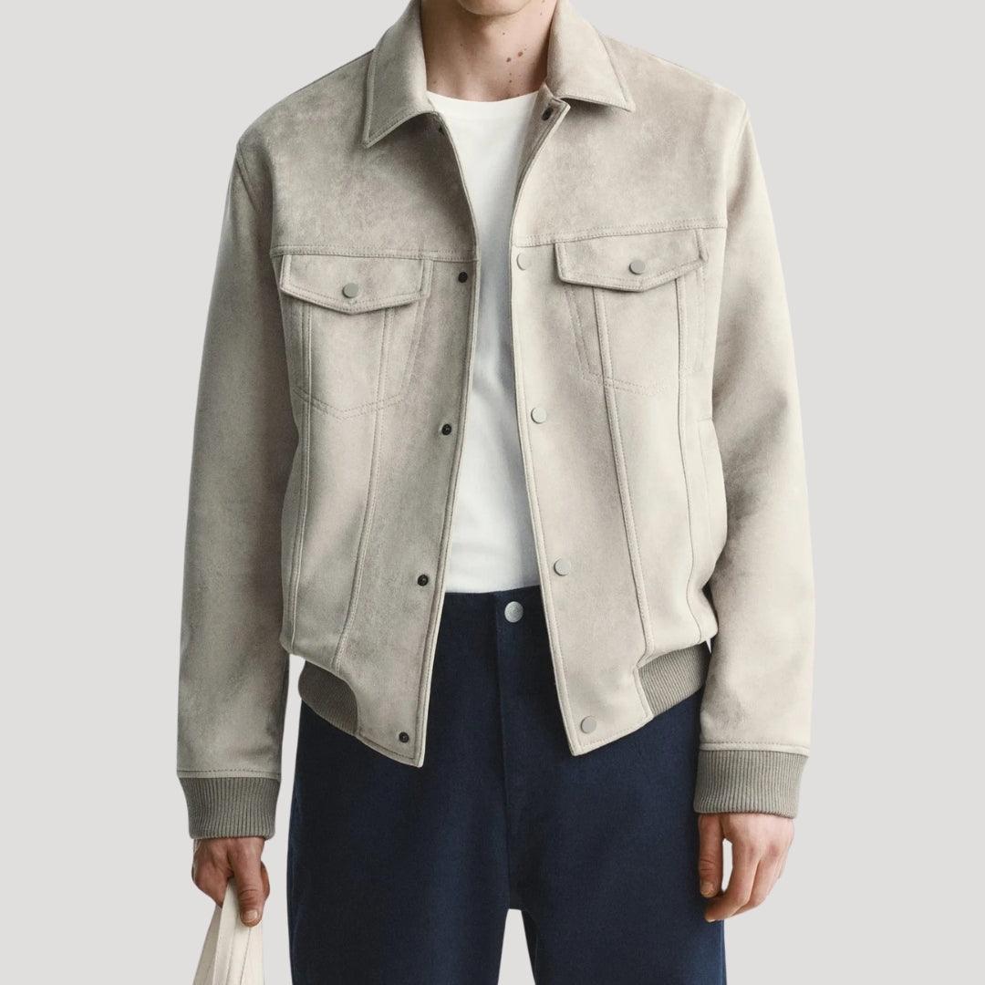 Men's Bomber Jacket Stylish Design With Ribbed Details