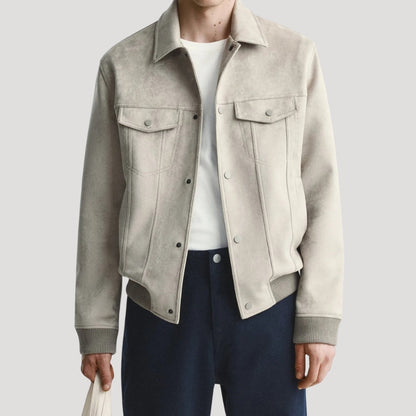 Men's Bomber Jacket Stylish Design With Ribbed Details