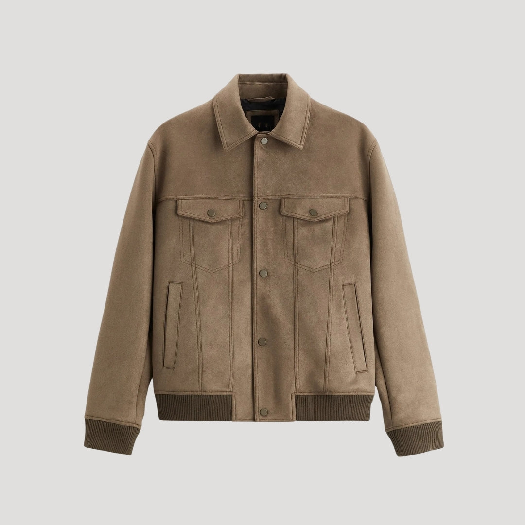 Men's Bomber Jacket Stylish Design With Ribbed Details