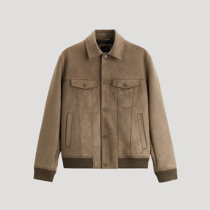 Men's Bomber Jacket Stylish Design With Ribbed Details