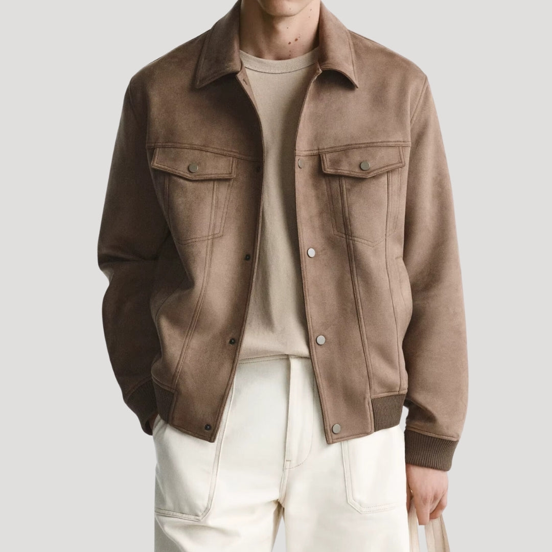 Men's Bomber Jacket Stylish Design With Ribbed Details