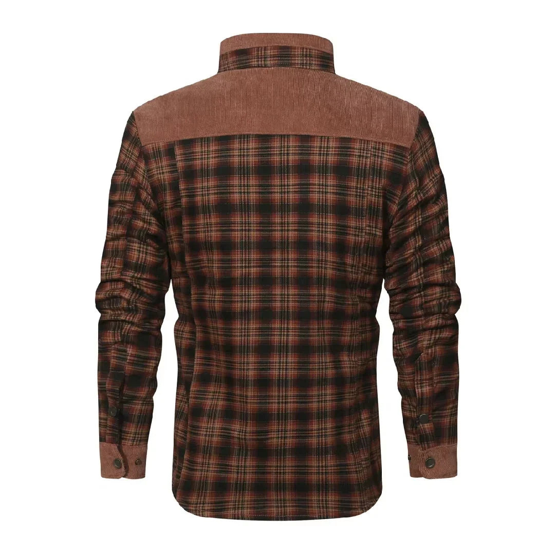 Men's Bomber Jacket Winter Windproof Casual Checkered Sherpa Lined Flannel
