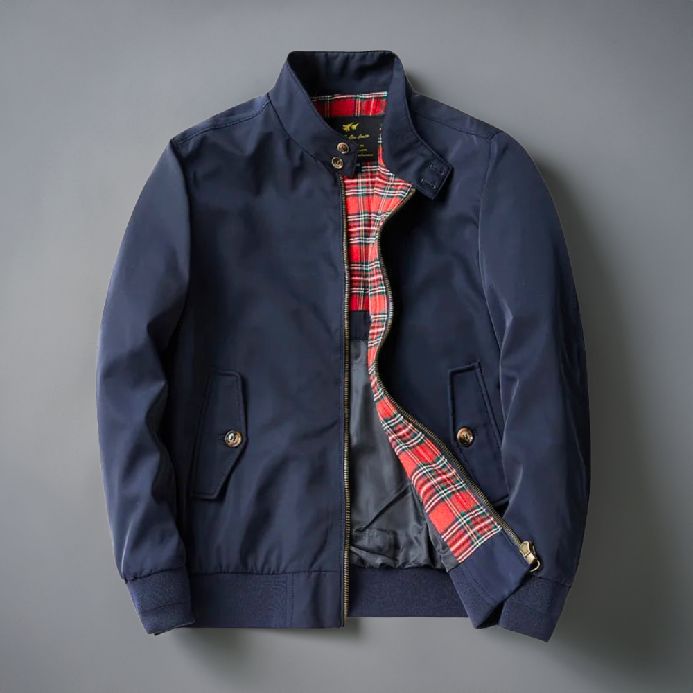 Men's Bomber Jacket With Checked Lining Modern Design