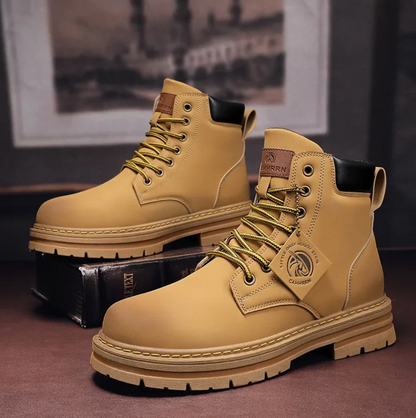 Men's Boots Patchwork Design Leather